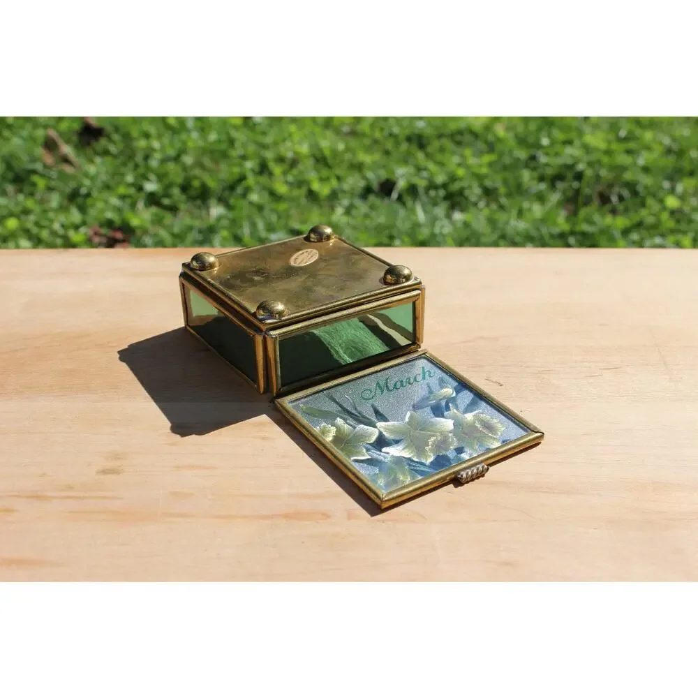 Handcrafted Brass and Glass Vintage 